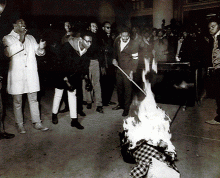 Effigy burnt in protest