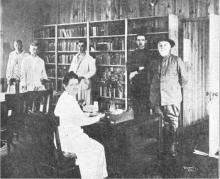 Library interior, Camp Greene