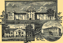 White Graded School at Southern Town Boundary, Colored Graded School at northeast corner, Myers and Stonewall Streets.